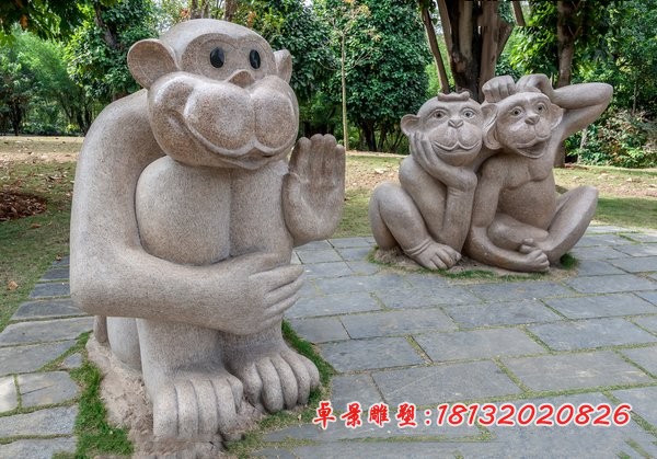 大理石猴子石雕 动物石雕