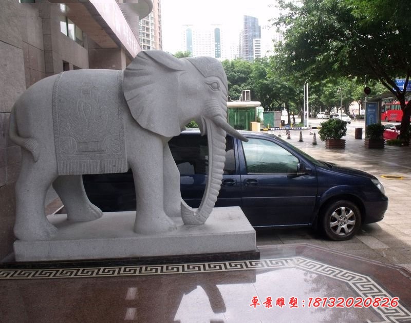 大理石门口大象雕塑 大象石雕