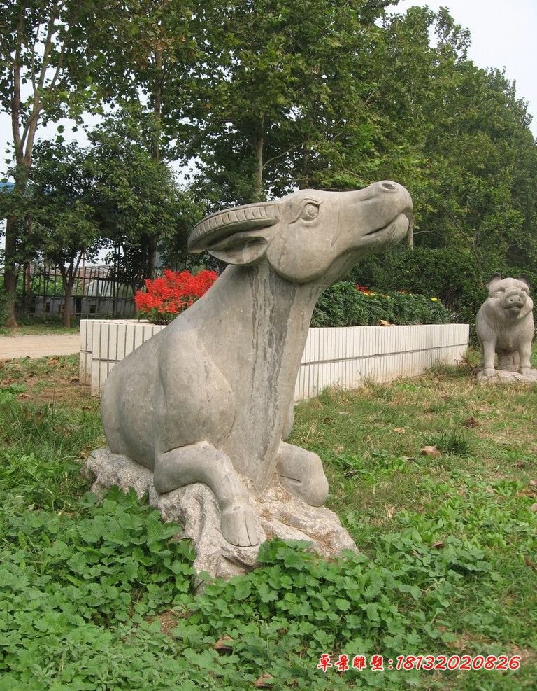 大理石十二生肖 公园动物石雕 