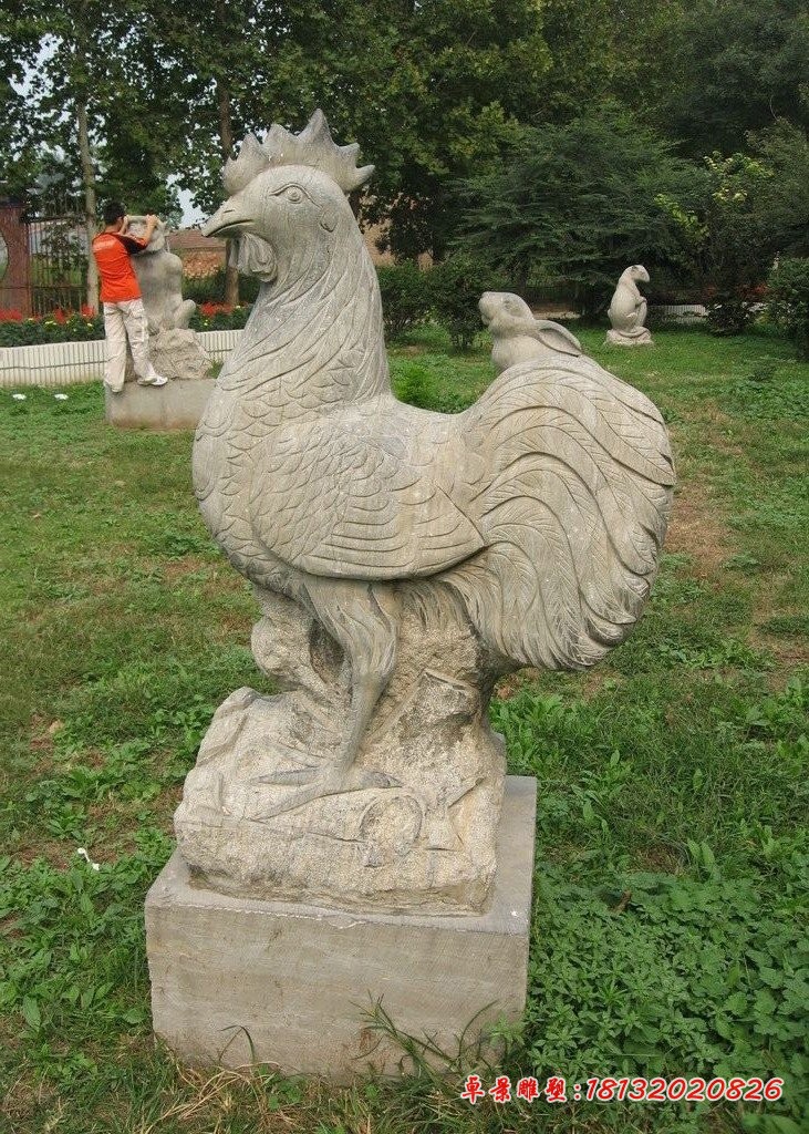 大理石十二生肖 公园动物石雕 