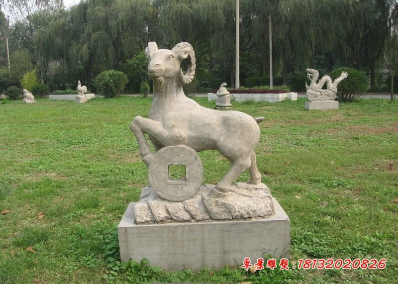 大理石十二生肖 公园动物石雕 