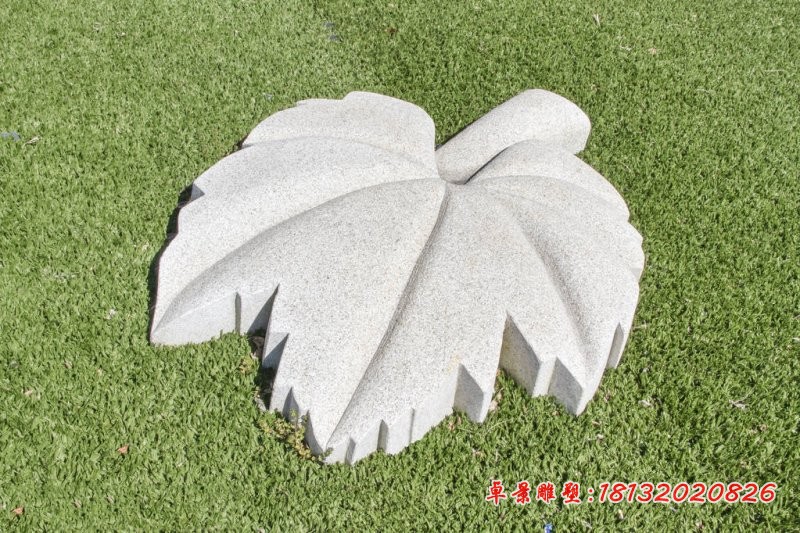 大理石树叶石雕  公园景观石雕