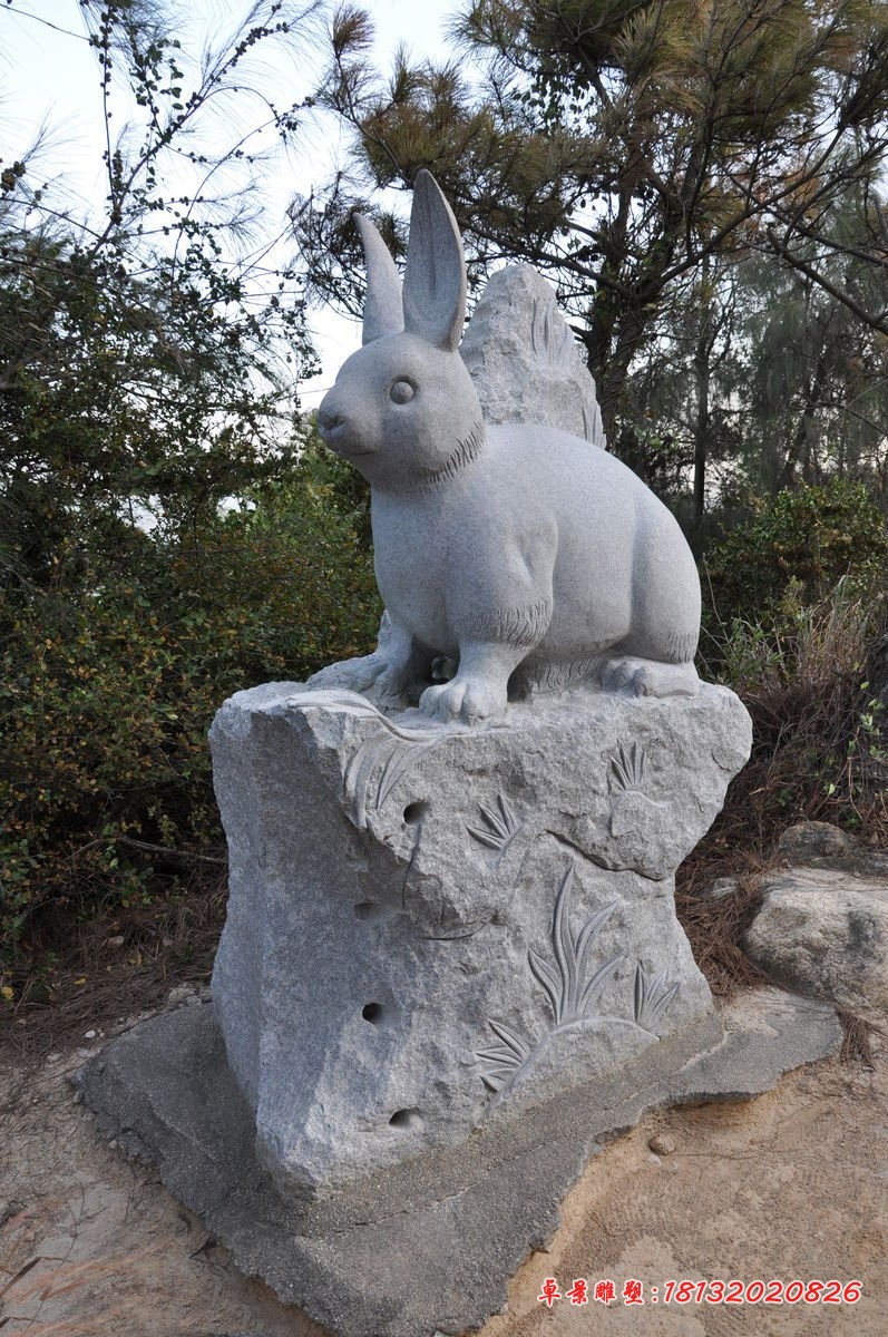 大理石兔子石雕 动物石雕