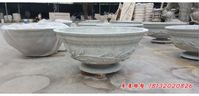 大碗石雕 大理石水缸石雕