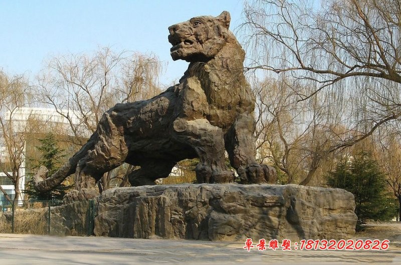 大型抽象老虎石雕 大理石公园动物石雕 