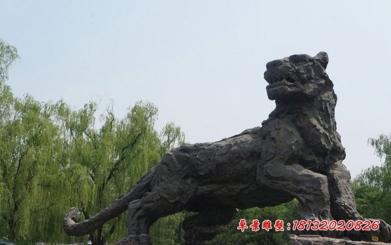 大型抽象老虎石雕 大理石公园动物石雕 