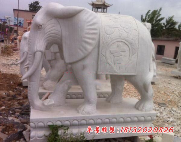 吉祥如意石雕大象 大理石门口大象