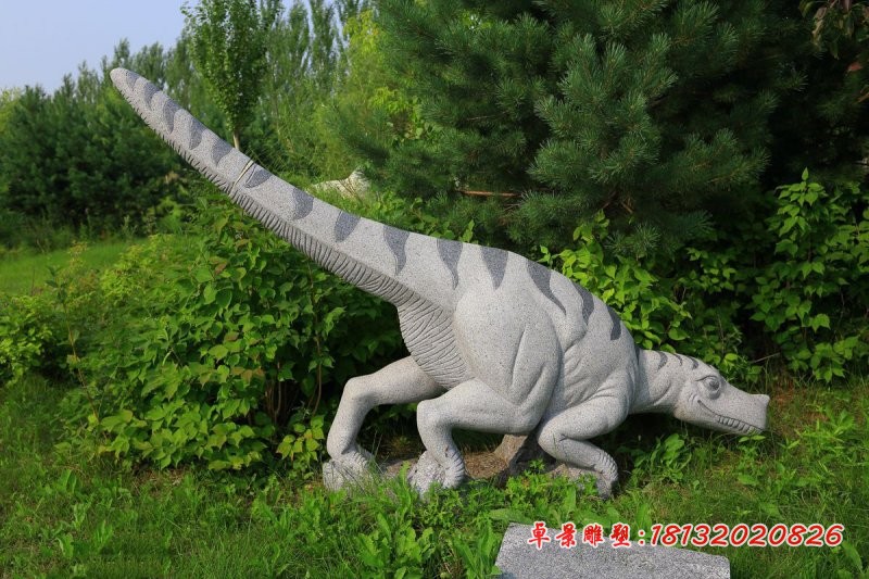 恐龙石雕 公园大理石动物石雕 