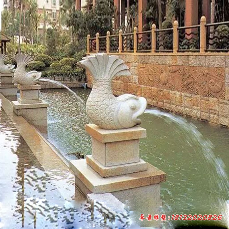 鲤鱼喷泉石雕园林景观石雕