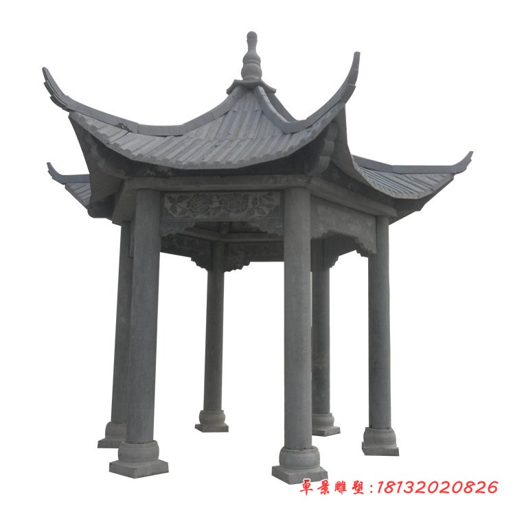 六角凉亭石雕仿古石凉亭