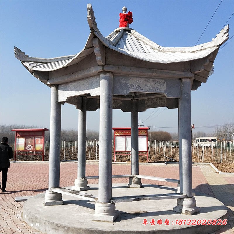 六角石凉亭仿古石凉亭