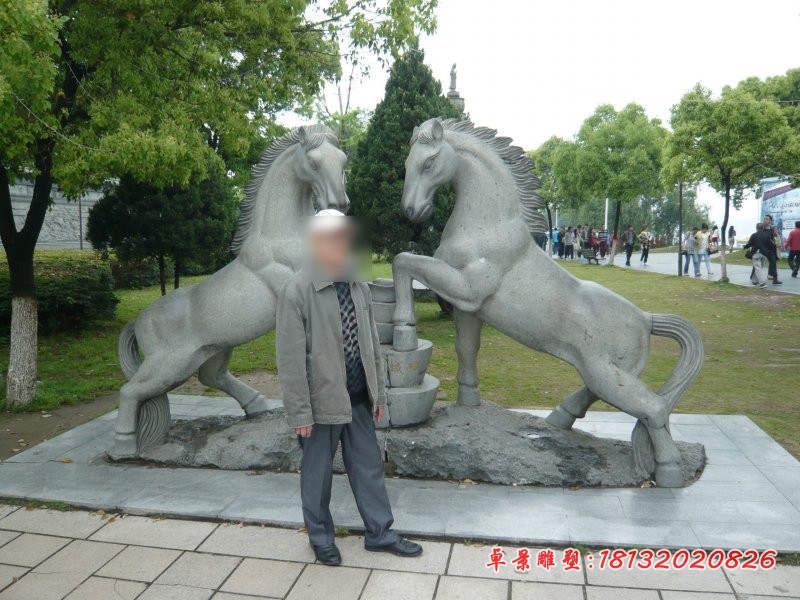 马到成功石雕 大理石马雕塑