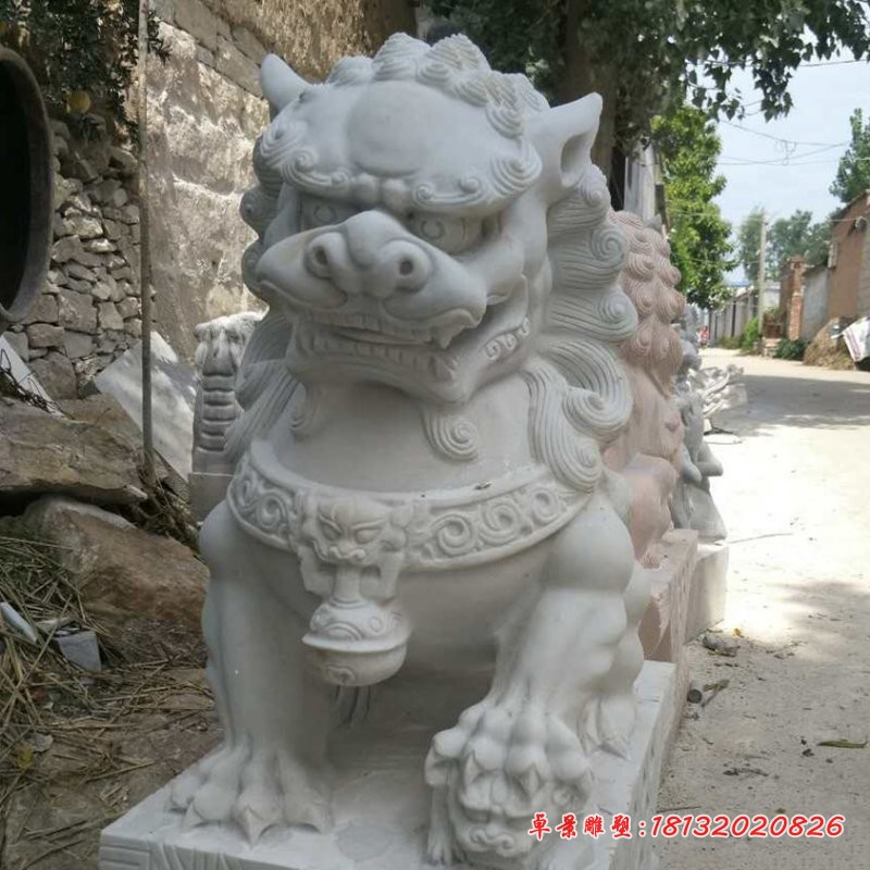 母子狮子石雕公园景观雕塑