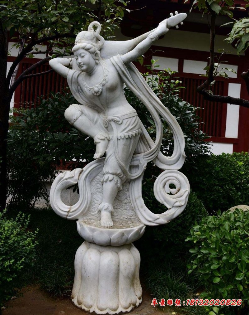 拿琵琶的仙女石雕 古代人物石雕