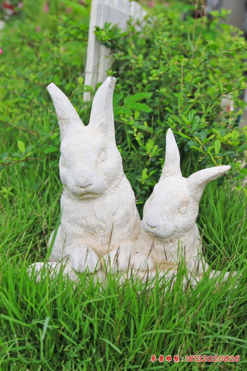石雕白兔汉白玉动物石雕