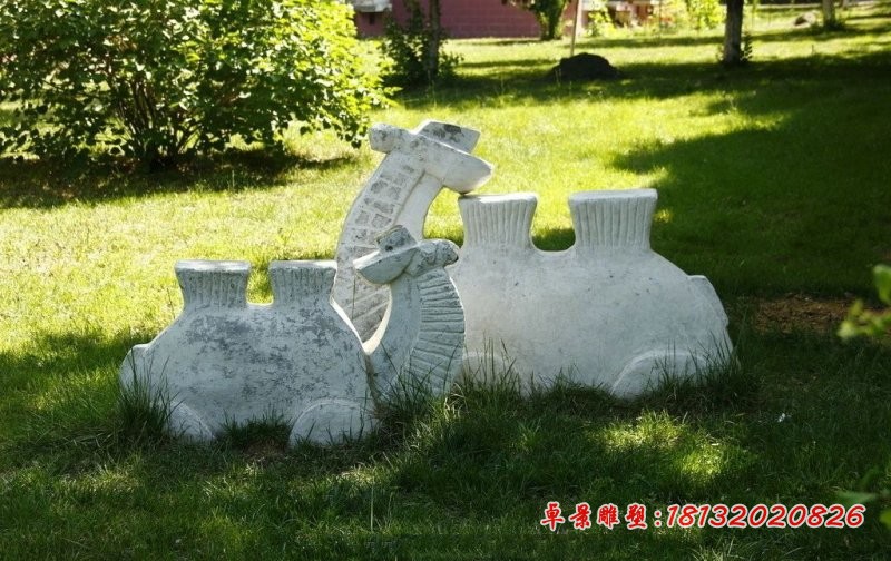 石雕抽象骆驼座椅 公园景观石雕