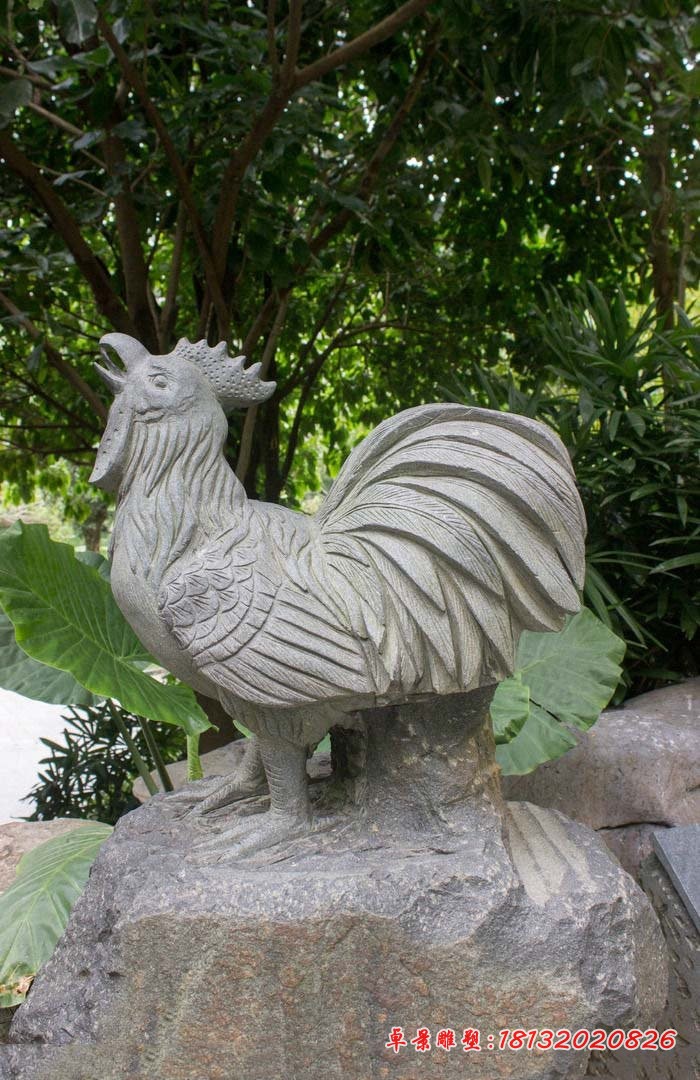 石雕大公鸡 大理石动物石雕