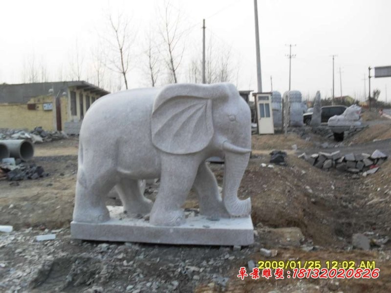 石雕大象 大理石动物石雕