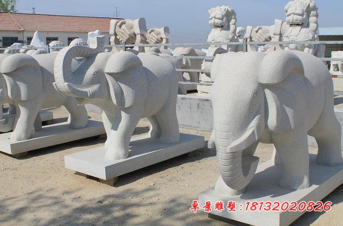 石雕大象  大理石动物石雕
