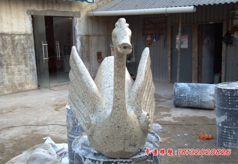 石雕喷水天鹅 动物石雕