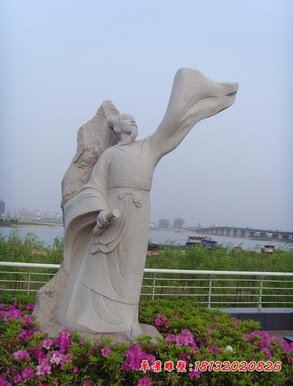 大理石古代名人李白石雕