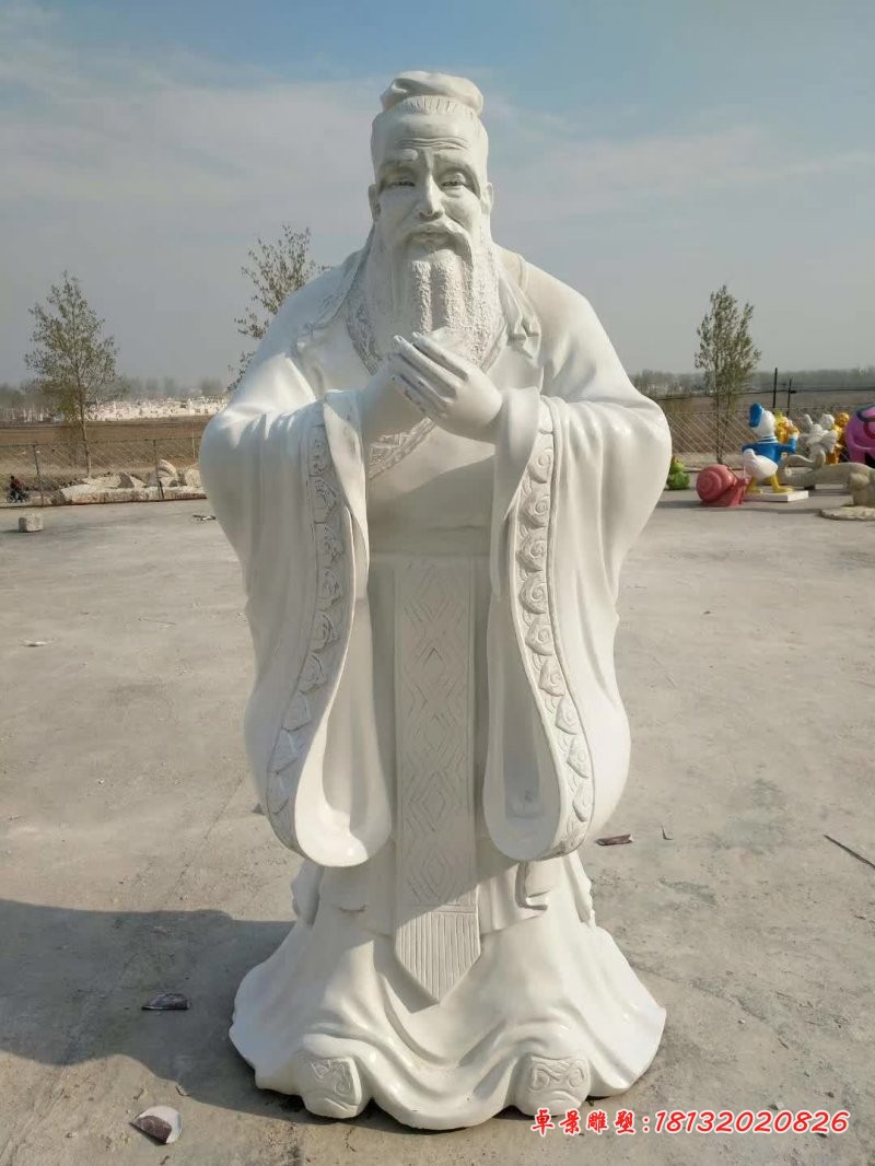 校园汉白玉孔子雕像