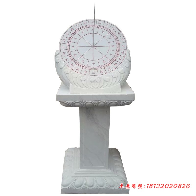 校园汉白玉日晷雕塑