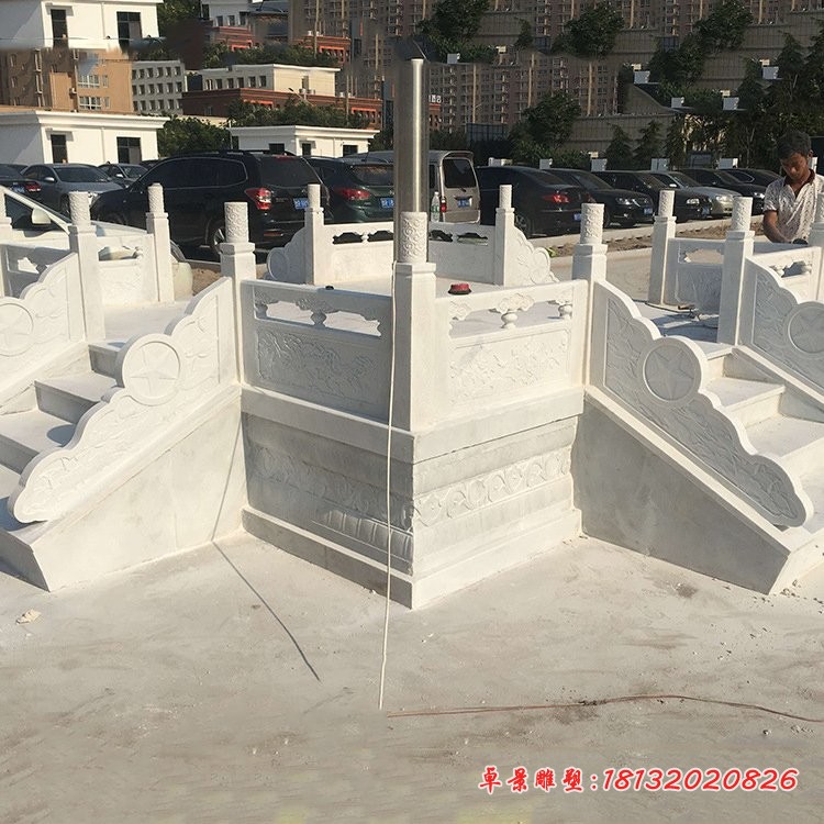 校园景观石雕升旗台雕塑