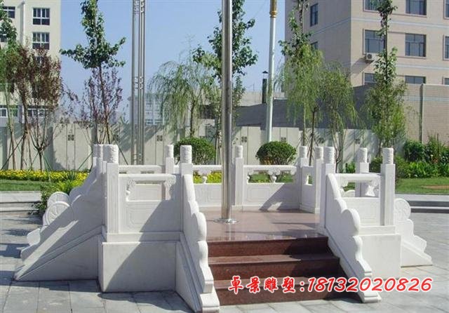 校园升旗台雕塑汉白玉石雕国旗台