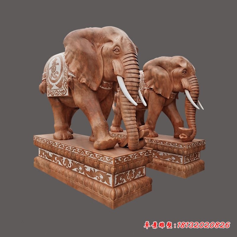 银行门口大象石雕