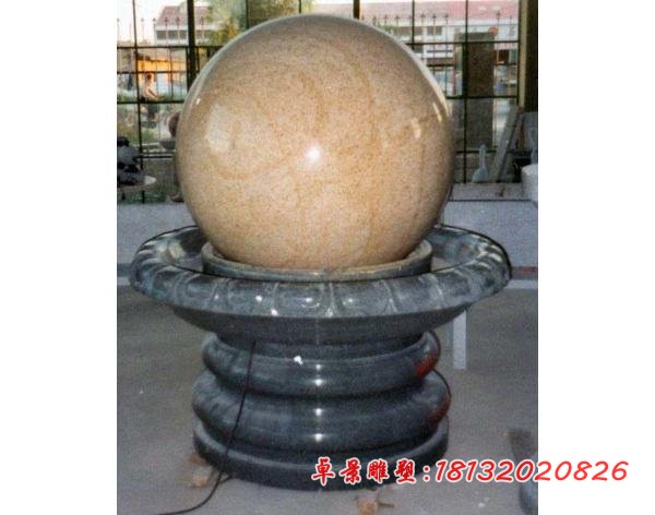 别墅风水球石雕 石雕风水球喷泉