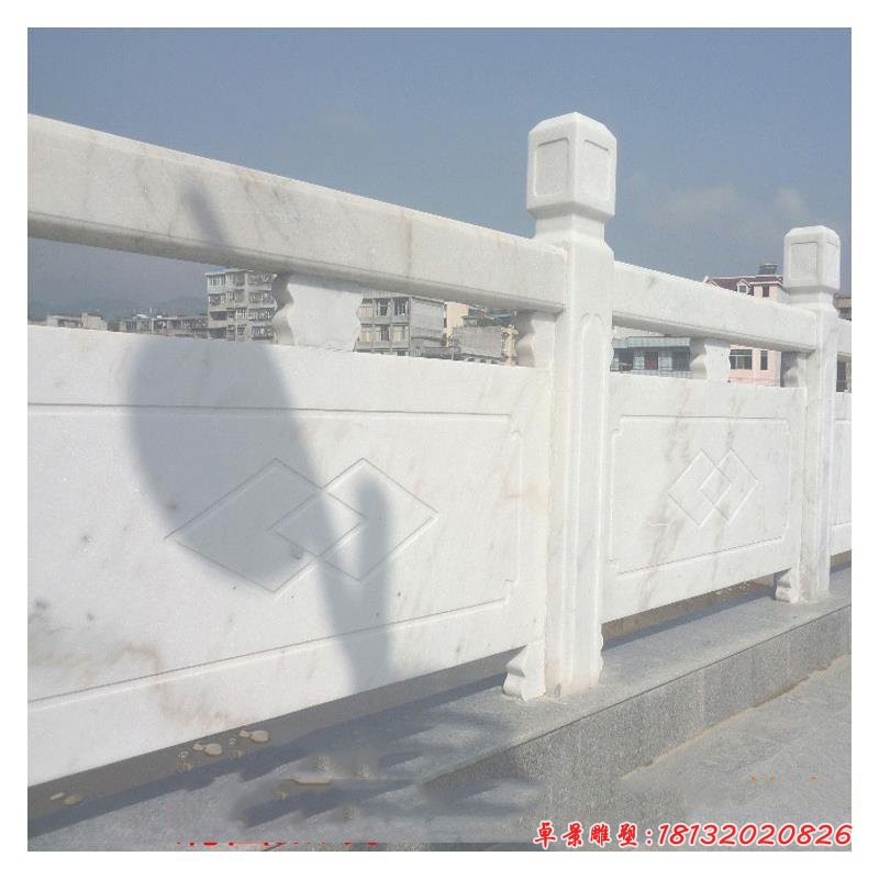 草白玉栏板石雕公园栏板栏杆石雕