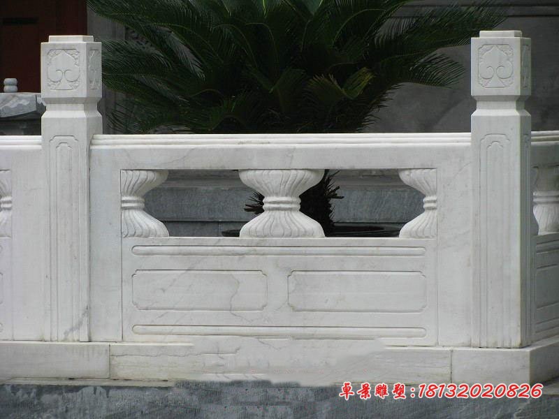 草白玉栏板石雕 公园栏板石雕