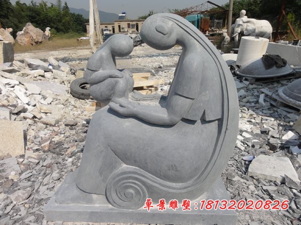 抽象母子石雕公园景观石雕