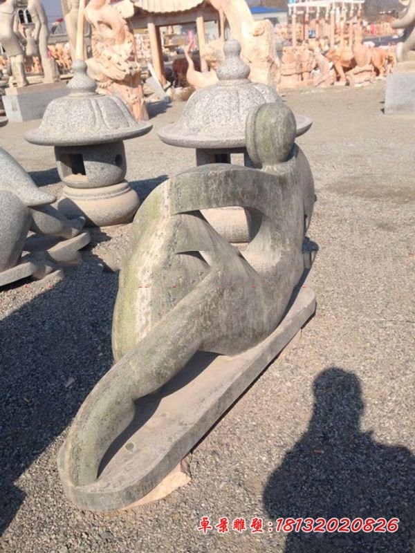 大理石抽象人物雕塑 公园景观石雕 