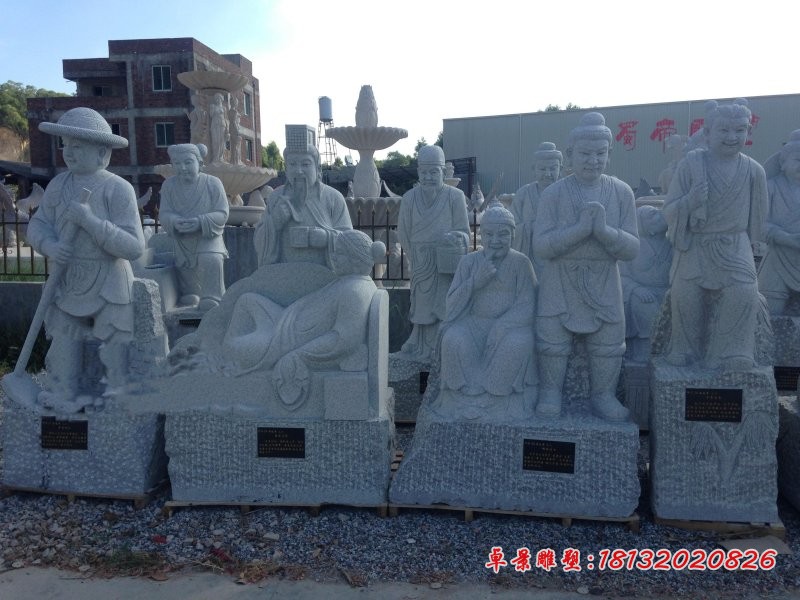 大理石二十四孝人物石雕 公园古代人物雕塑