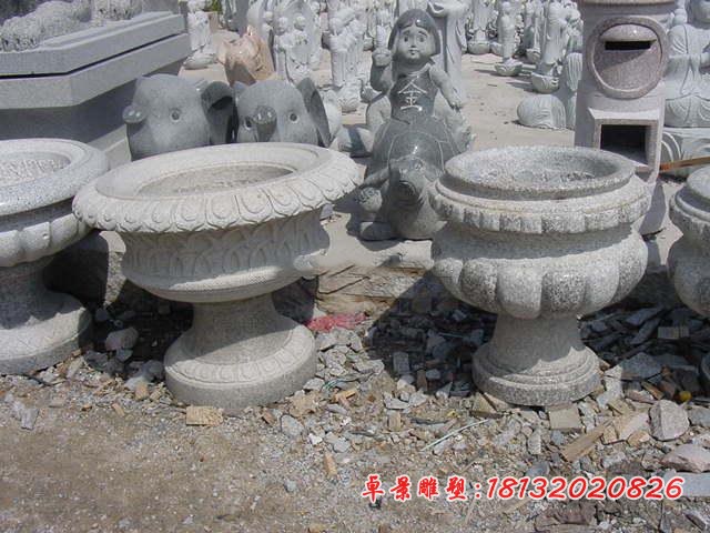 大理石公园花盆石雕 景观石雕 