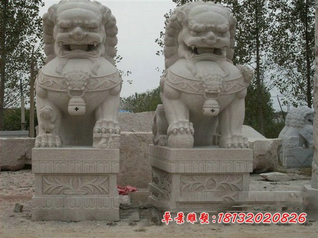 大理石狮子石雕 看门北京狮 