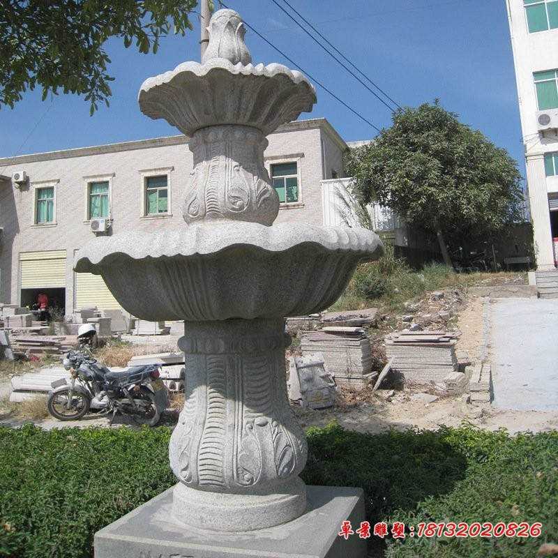 大理石双层喷泉石雕 公园景观石雕