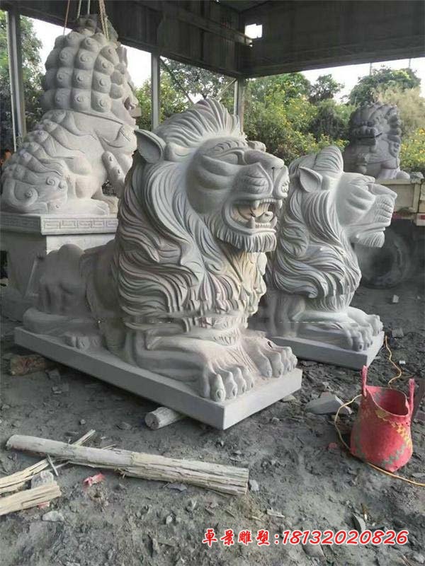 大理石西洋狮子 银行门口石狮子