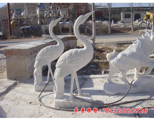 大理石仙鹤石雕 动物石雕