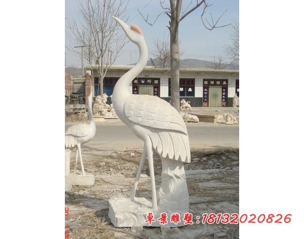 大理石仙鹤石雕 动物石雕