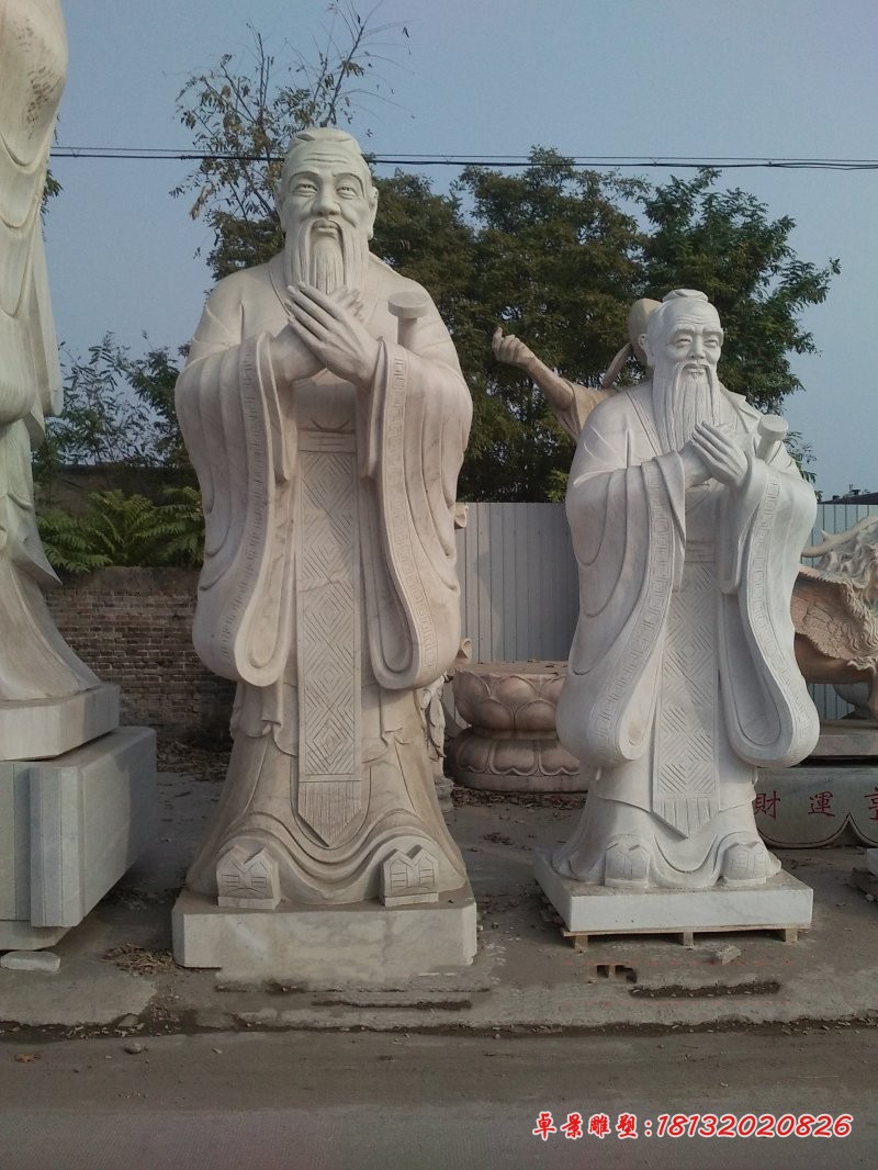 大理石校园孔子 校园人物石雕 