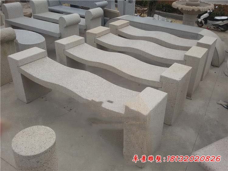 大理石长椅 公园石雕椅子