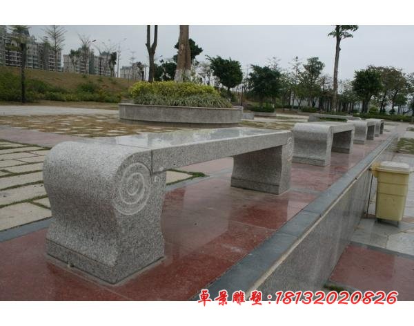 大理石长椅石雕 广场石椅