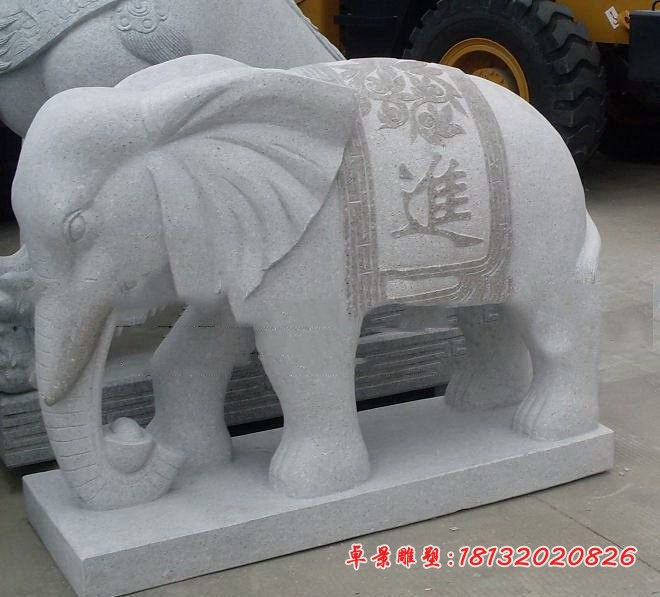 大理石招财进宝大象门口大象石雕