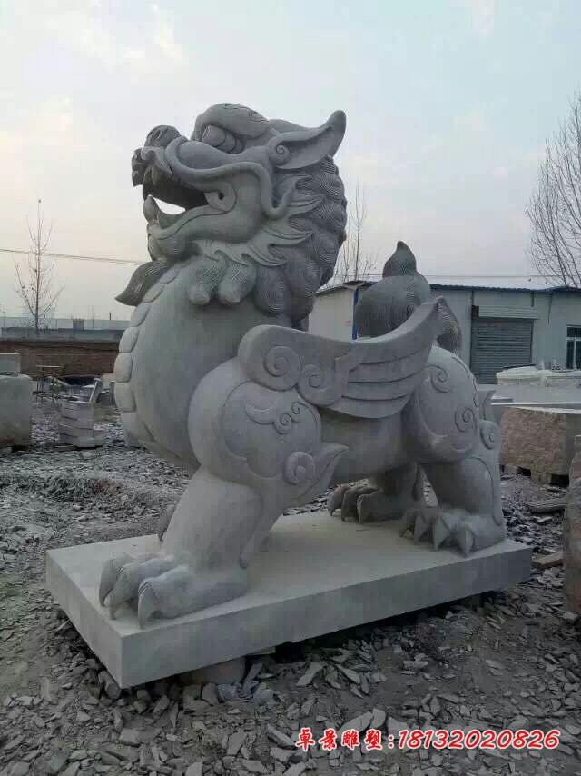 大理石招财貔貅石雕 门口石雕貔貅 