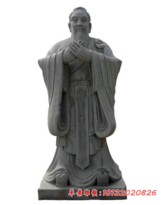 仿古孔子石雕 校园名人石雕