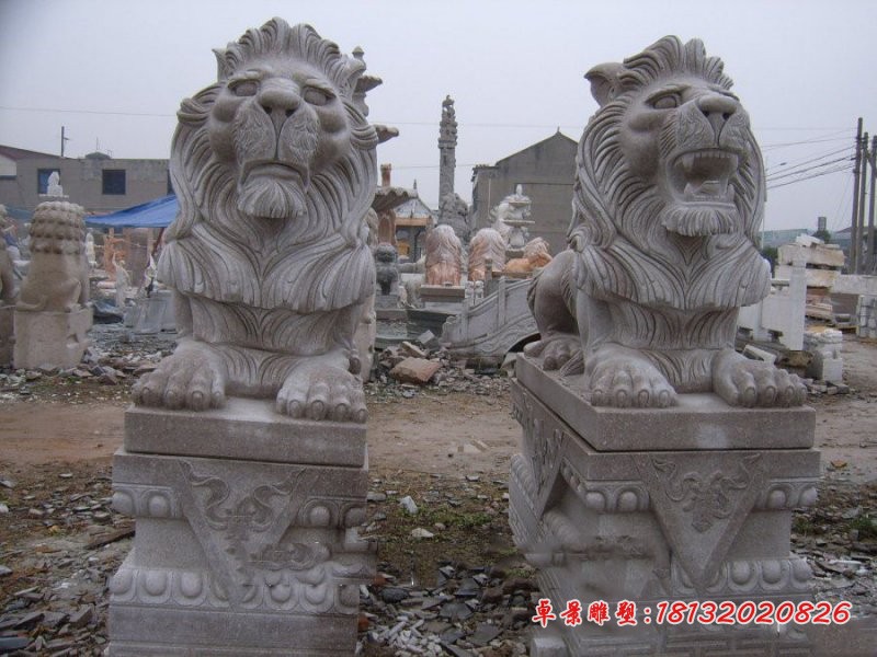 仿古欧式石狮子 门口西洋狮子石雕