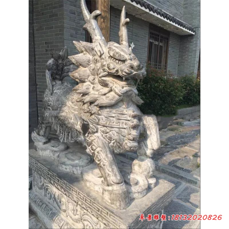 仿古麒麟石雕 门口镇宅麒麟石雕
